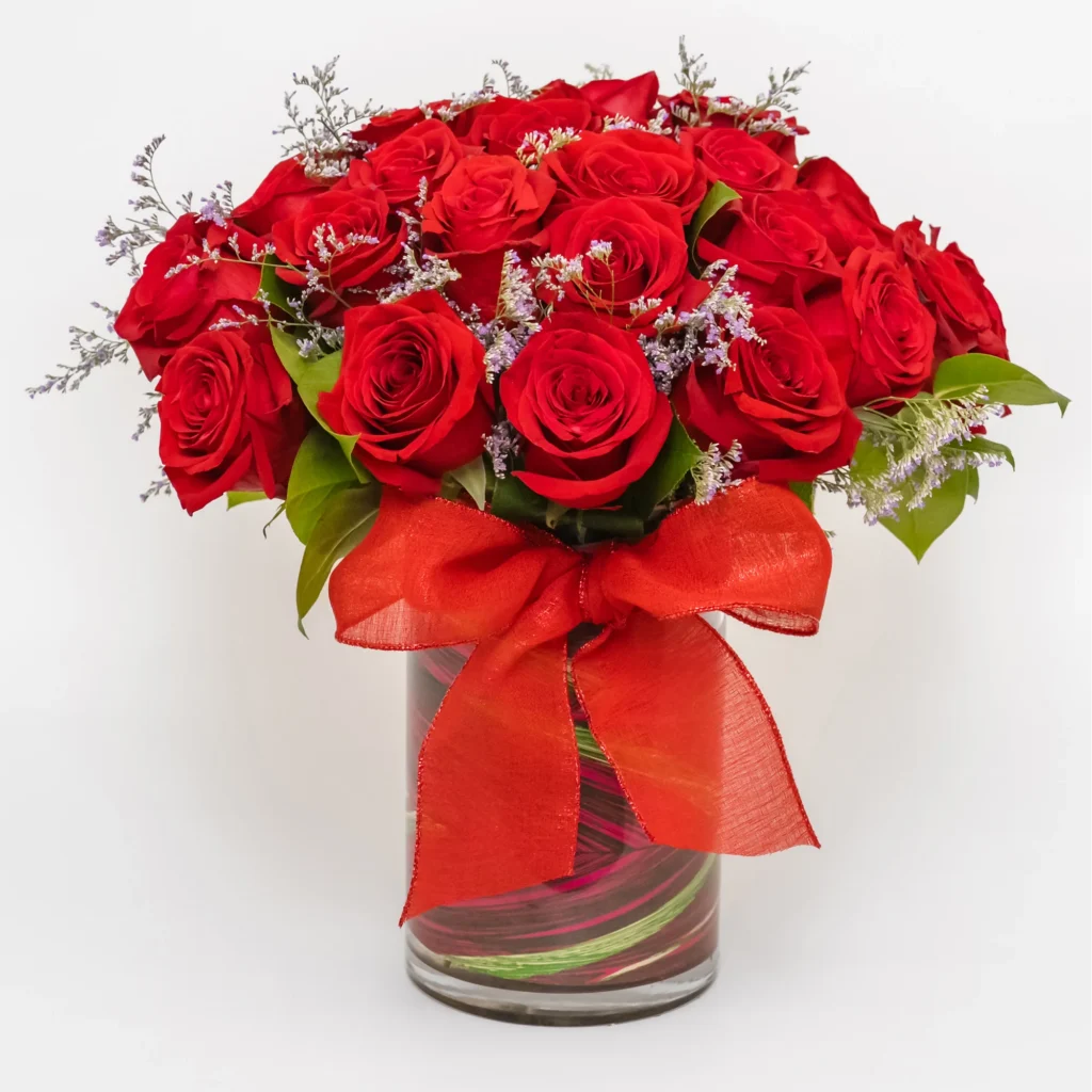 Red Rose Arrangement – Santorini Romance